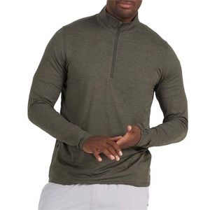 Vuori Ease Performance Half Zip in Oregano Heather